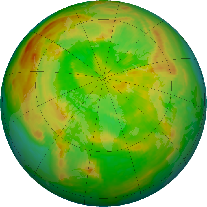 Arctic ozone map for 08 June 1985